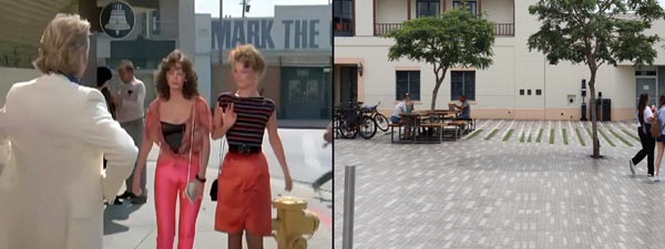Filming location then and now comparison from the Charlie's Angels episode Angels On The Street.
