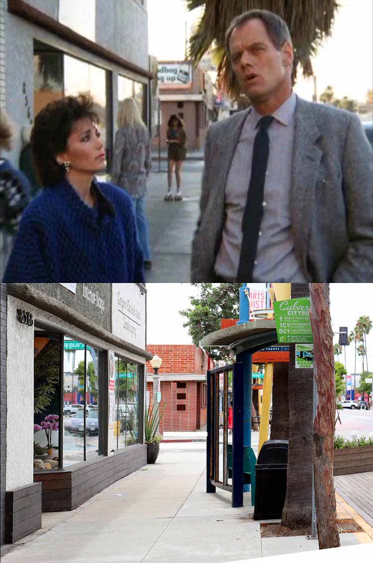 A then and now filming location photo from the episode Scrap Metal from the TV series Hunter.