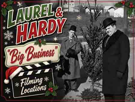 Laurel and Hardy filming locations from their movie Big Business.