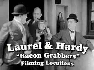 Title card from the Laurel and Hardy movie Bacon Grabbers.
