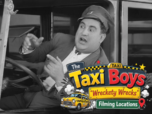 Title card from the movie Wreckety Wrecks from The Taxi Boys series.
